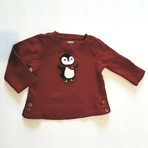 Burgundy Gymboree Penguin Top 6-12M